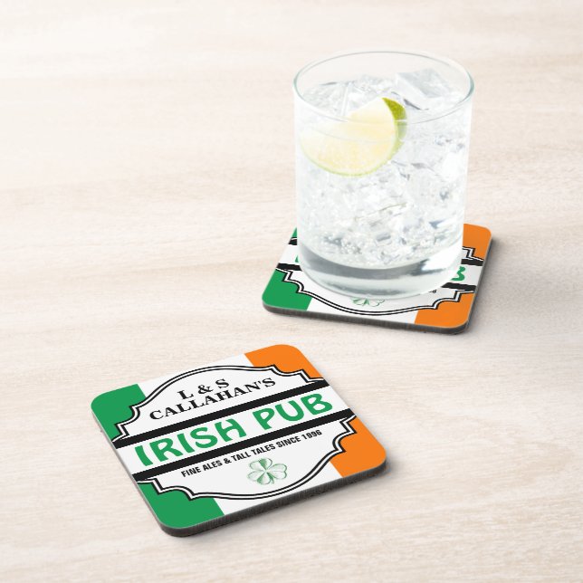 Personalised Irish Pub Tavern for Couples Coaster (Right Side)