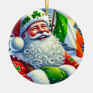 Personalised Irish Santa Christmas Ornament