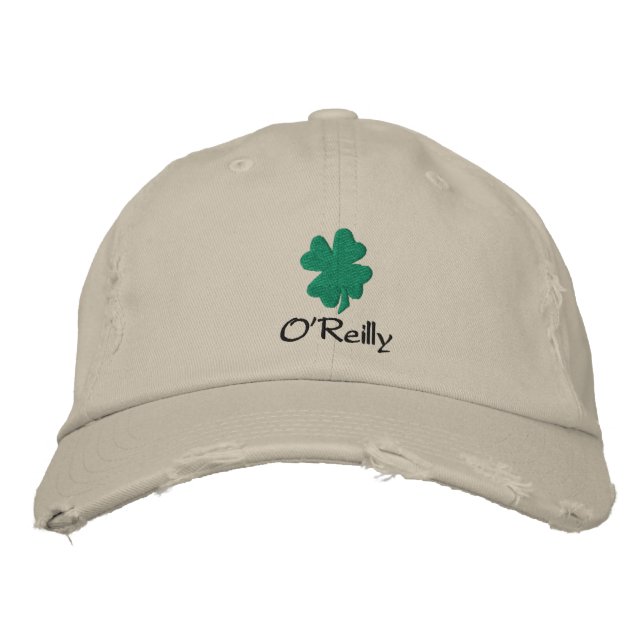 Personalised Irish Shamrock Hat, Baseball Cap (Front)