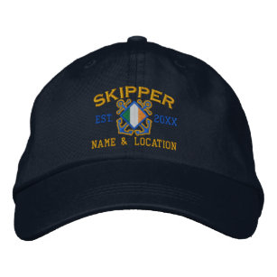 Personalised Irish Skipper Nautical Embroidery Embroidered Hat