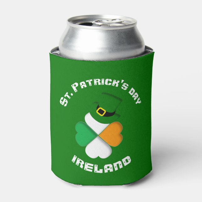 Personalised Irish St. Patrick's Day Green Can Cooler (Can Front)