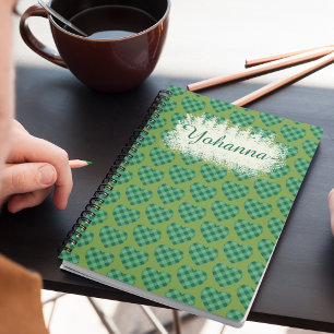 Personalised Irish Tartan Heart Design Notebook