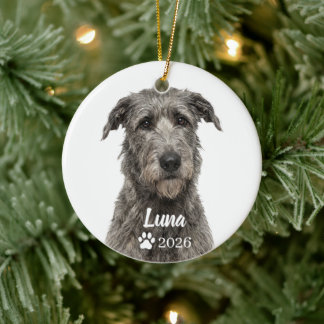 Personalised Irish Wolfhound Dog Photo Ornament