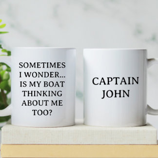 Personalised Is My Boat Thinking | Funny Boating Coffee Mug