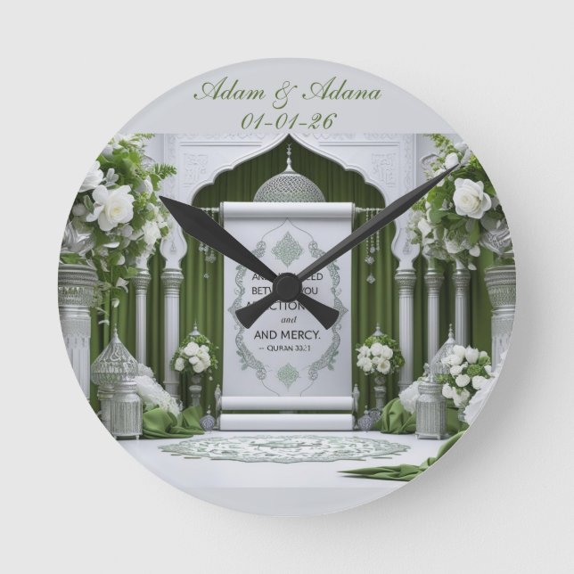 Personalised Islamic Bridal Wall Clock (Front)
