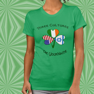 Personalised Israel Ireland USA Shamrock Women’s T-Shirt