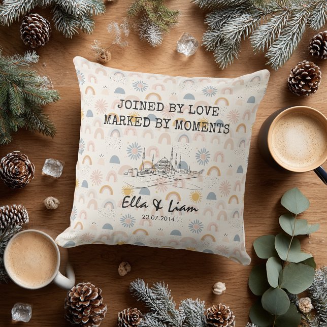 Personalised Istanbul Skyline Minimalist Pattern Cushion (Creator Uploaded)