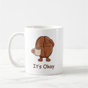 Personalised It’s Okay Cute Coffee Bean Character Mug