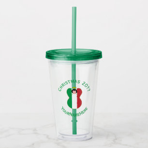 Personalised Italian Angel Christmas Flag Acrylic Tumbler