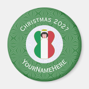 Personalised Italian Angel Christmas Flag  Magnet