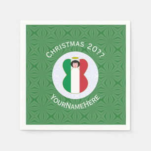 Personalised Italian Angel Christmas Flag Napkin
