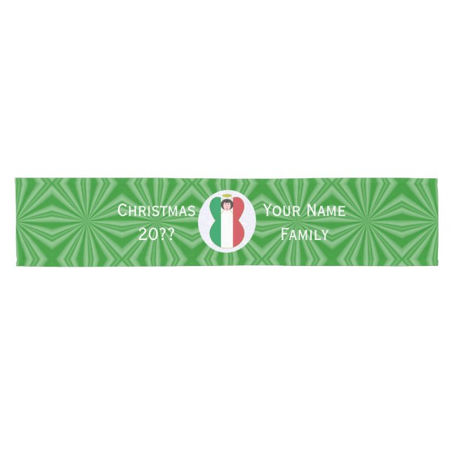 Personalised Italian Angel Christmas Flag  Short Table Runner (Horizontal)