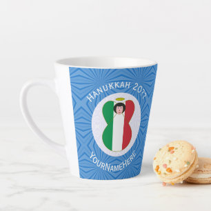 Personalised Italian Angel Flag Hanukkah Flag  Latte Mug