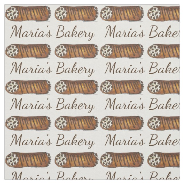 Personalised Italian Bakery Baking Cannoli Fabric (Swatch)