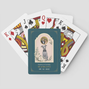 Personalised Italian Greyhound Wedding Favour Phot Playing Cards