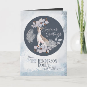 Personalised Italian Greyhound Whippet Christmas Holiday Card