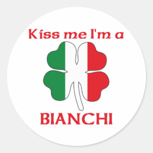 Personalised Italian Kiss Me I'm Bianchi Classic Round Sticker