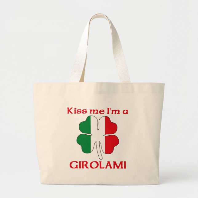 Personalised Italian Kiss Me I'm Girolami Large Tote Bag (Front)