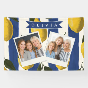 Personalised Italian Lemon Stripe Coastal  Banner
