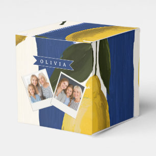 Personalised Italian Lemon Stripe Coastal  Favour Box