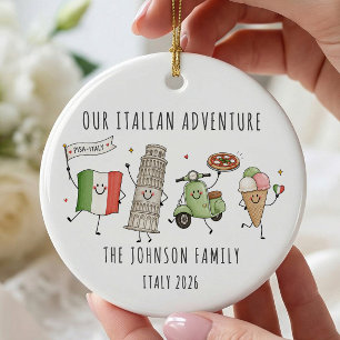Personalised Italy Family Trip Ornament