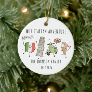 Personalised Italy Family Trip Ornament