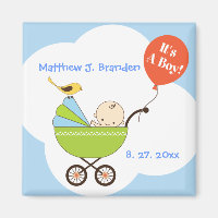 Personalised It's a Boy in Skyblue Magnet