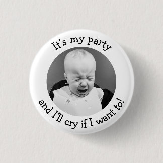 Personalised It's my party Photo 3 Cm Round Badge