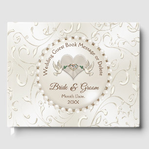 Personalised Ivory, Elegant Wedding Guest Books