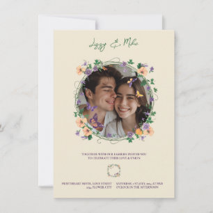 Personalised Ivy Framed Photo Wedding Invitation