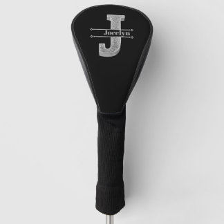 Personalised J Initial Silver Monogram Your Name Golf Head Cover