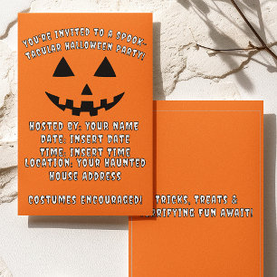 Personalised Jack-o'-Lantern Halloween Party Invitation