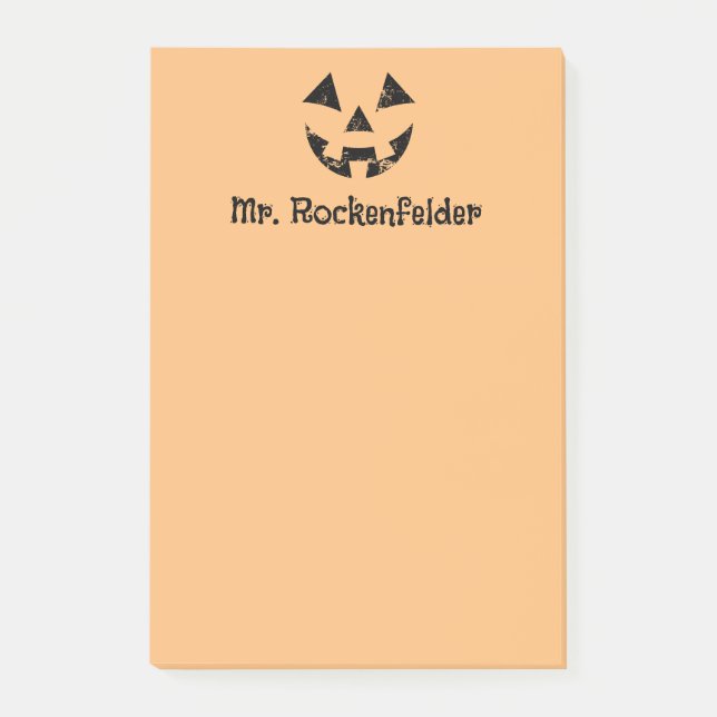 Personalised Jack-o-lantern pumpkin face Halloween Post-it Notes (Front)