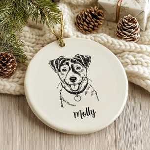 Personalised Jack Russel Terrier Dog Christmas Ceramic Tree Decoration