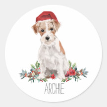 Personalised Jack Russell Christmas Sticker
