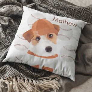 Personalised Jack Russell Dog Baseball Jersey  Cushion