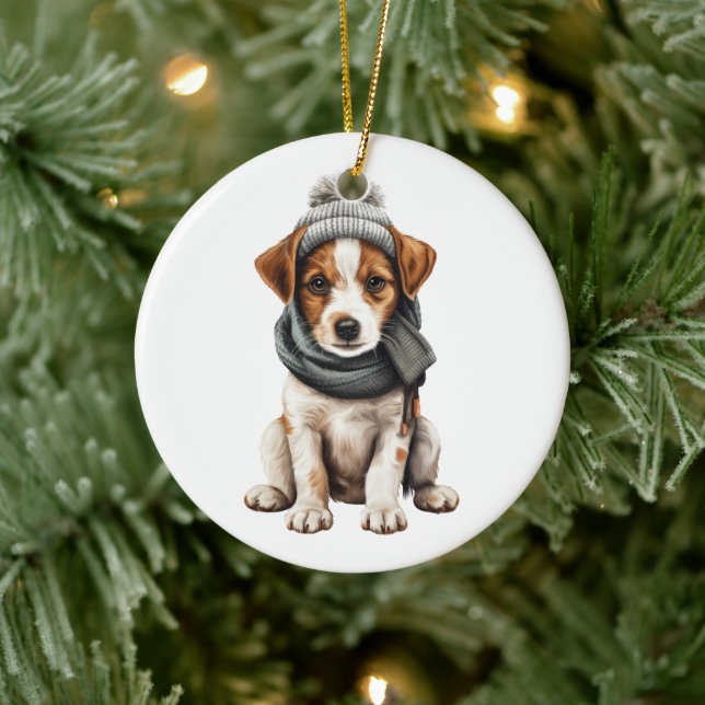 Personalised Jack Russell Terrier Dog Ceramic Tree Decoration (Tree)