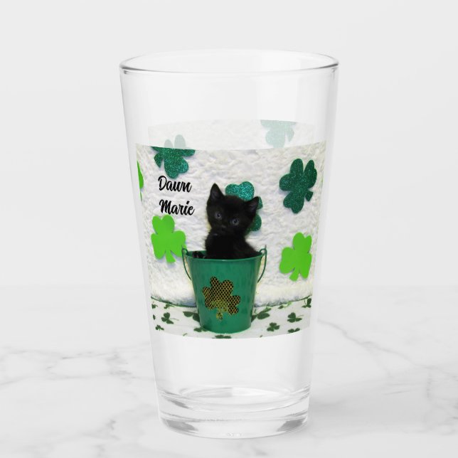Personalised - Jack the Cat's St. Patrick's Day Glass (Front)