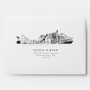 Personalised Jacksonville Skyline Sketch Envelope
