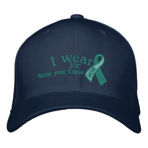 Personalised Jade Hope Ribbon Awareness Your Text Embroidered Hat