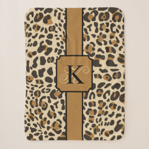 Personalised Jaguar Animal Print Pattern  Sherpa Blanket