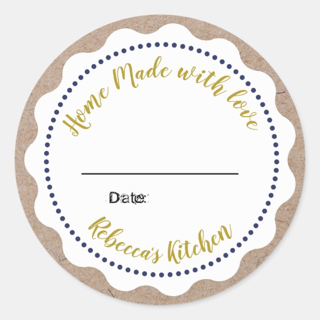 Personalised Jam Canning | Homemade  Mason Jar Classic Round Sticker (Front)