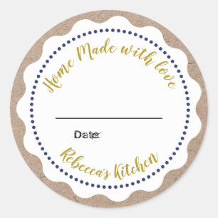 Personalised Jam Canning   Homemade  Mason Jar Classic Round Sticker