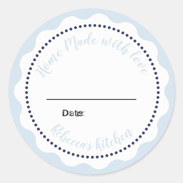 Personalised Jam Canning | Homemade  Mason Jar Classic Round Sticker (Front)