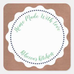 Personalised Jam Canning   Homemade  Mason Jar Square Sticker