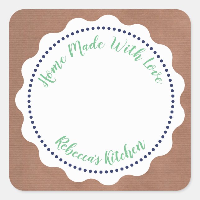 Personalised Jam Canning | Homemade  Mason Jar Square Sticker (Front)