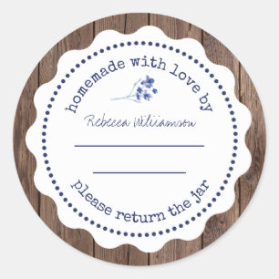 Personalised Jam Canning   Homemade  with love Cla Classic Round Sticker