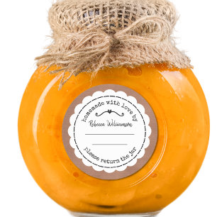 Personalised Jam Canning   Homemade  with love Classic Round Sticker