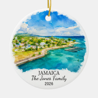 Personalised Jamaica Ceramic Ornament, Custom Cari Tree Decoration