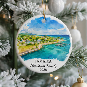 Personalised Jamaica Ceramic Ornament, Custom Cari Tree Decoration